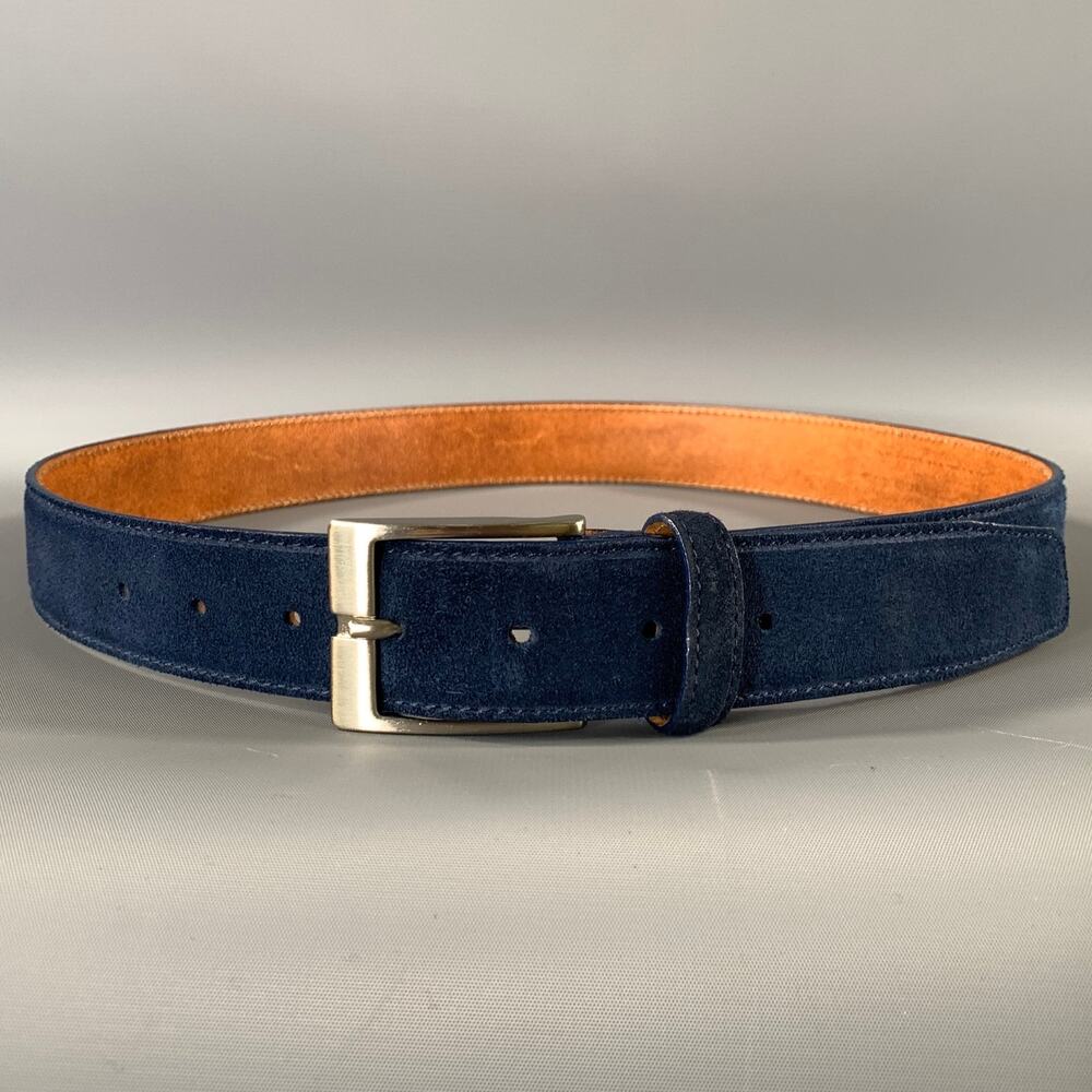 NO BRAND Size 34 Blue Brown Suede Leather Belt